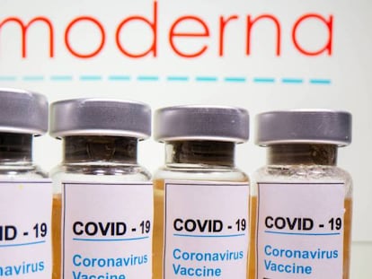 Viales de la vacuna contra el coronavirus de Moderna. 