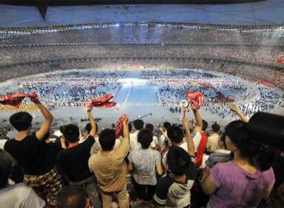 El estadio olímpico <i>El Nido,</i> durante la ceremonia inaugural de los Juegos.