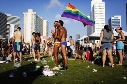 Celebración del día del Orgullo Gay en Tel Aviv, Israel.