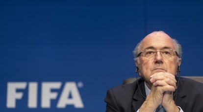 Blatter, durant la roda de premsa.