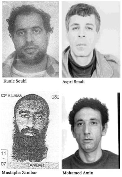 Soubi, Smali, Zanibar y Amin, cuatro de los cinco reclusos detenidos en prisión el pasado jueves.