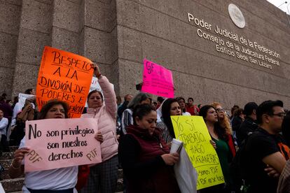 Protesta de trabajadores del Poder Judicial de la Federación