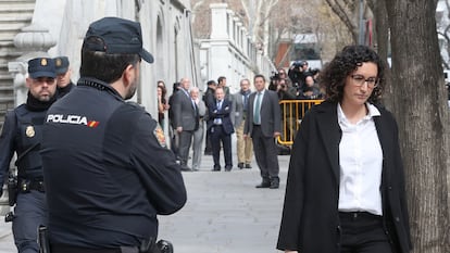 Marta Rovira, coordinadora general de ERC, sale del Tribunal Supremo en 2018.