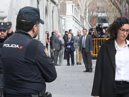 Marta Rovira, coordinadora general de ERC, sale del Tribunal Supremo en 2018.