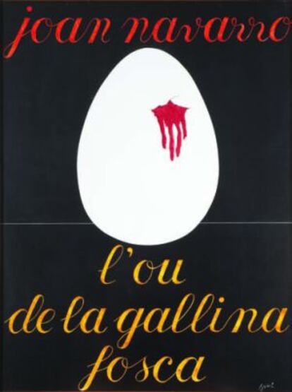 Cartell del llibre 'L'ou de la gallina fosca', dissenyat per Josep Hortolà.