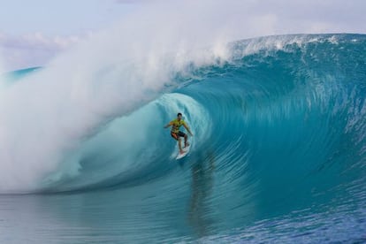 El brasileño Gabriel Medina, reciente ganador del Billabong Pro Tahití que se acaba de celebrar en Tehauppo.