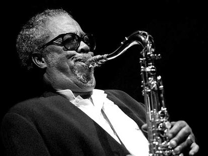 El saxofonista Johnny Griffin, durante su actuación en el Festival de Jazz de Terrassa de 1999.