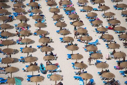 Playa de la Cala En Porter (Menorca), este jueves.