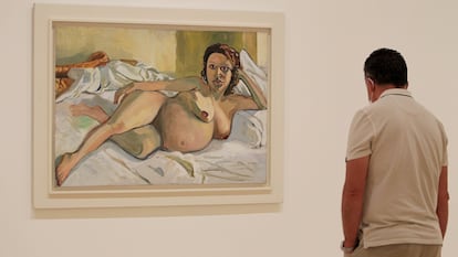 'María embarazada', en la exposicion de Alice Neel en el Guggenheim.