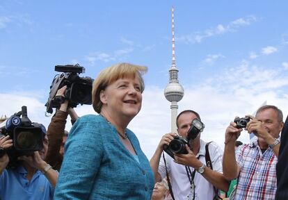 Angela Merkel, este domingo en Berlín.