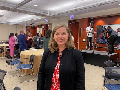 Michelle Bowman, durante un evento de la Reserva Federal en Chicago (Illinois).