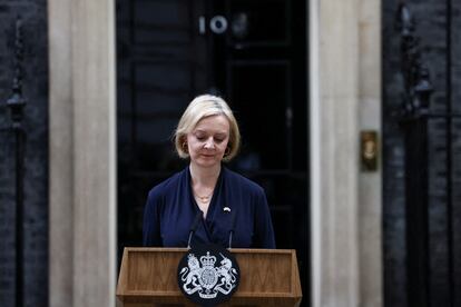 Liz Truss anunciaba el jueves su dimisión en Downing Street.