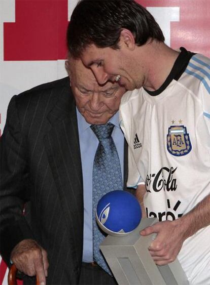 Di Stéfano, junto a Messi.