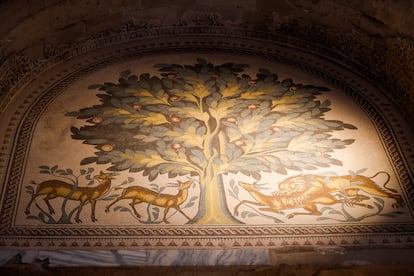 Mosaico del Árbol de la Viva, en el palacio de Hisham de Jericó.