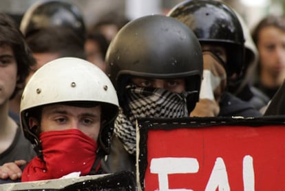 Manifestación de estudiantes en Palermo contra la reforma universitaria.