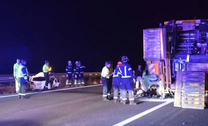 Accidente de tráfico en el que murieron tres personas el pasado 26 de septiembre.