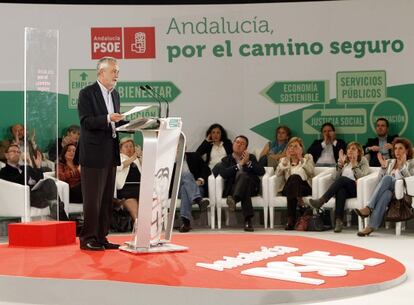 José Antonio Griñán, durante su intervención en el comité director del PSOE de Andalucía.