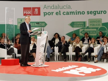 José Antonio Griñán, durante su intervención en el comité director del PSOE de Andalucía.