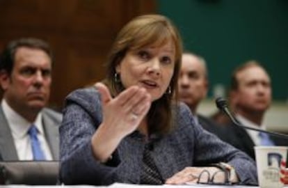 Mary Barra, consejera delegado de GM hoy en el Congreso. 