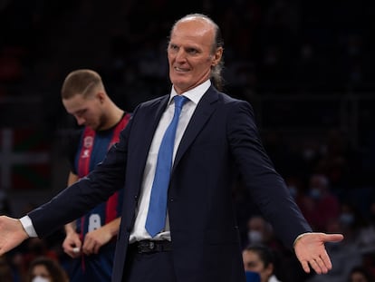 Dusko Ivanovic, en uno de sus últimos partidos al frente del Baskonia, en 2021.