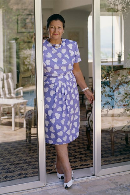 Simone Veil durante unas vacaciones en Beauvallon.