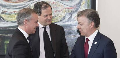 I&ntilde;igo Urkullu  y el presidente de Colombia, Juan Manuel Santos el pasado 1 de junio.