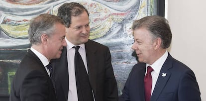 Iñigo Urkullu y el presidente de Colombia, Juan Manuel Santos el pasado 1 de junio.