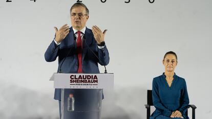 Marcelo Ebrard habla después de ser presentado como parte del Gabinete de Claudia Sheinbaum.