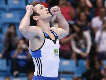 Diego Hypólito durante Copa do Mundo de ginástica, em São Paulo