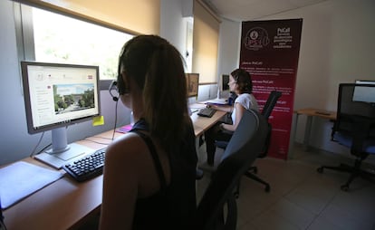 El centro PsiCall, call center de atención psicológica para los alumnos de la Universidad Complutense.