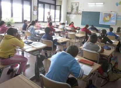 Alumnos de primaria en un colegio de Vitoria.