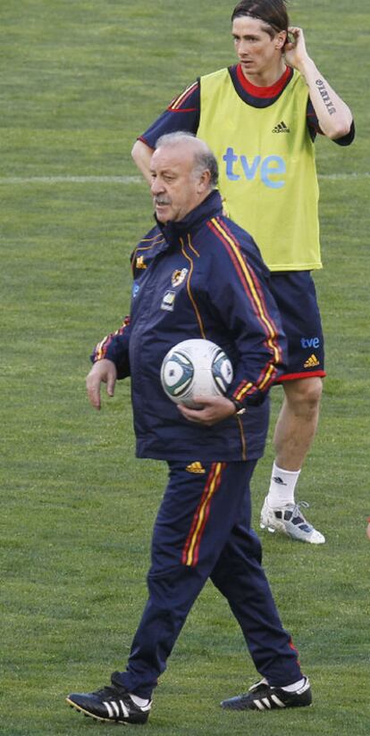 Del Bosque y Torres, en un entrenamiento en Granada.