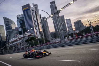 Mark Webber durante los entrenamientos.