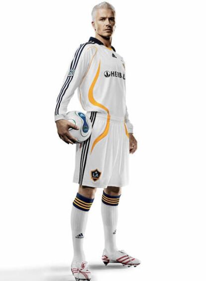 Beckham, con la nueva equipación de Los Ángeles Galaxy.