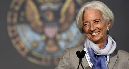 Christine Lagarde, este jueves en Washington.