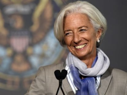 Christine Lagarde nesta quinta-feira, em Washington.