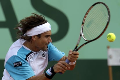 El español David Ferrer, durante el partido ante el ucraniano Sergiy Stakhovsky.