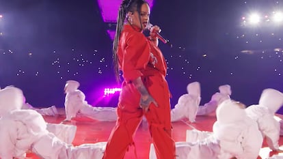 Rihanna durante su actuación en la Super Bowl el pasado 12 de febrero.