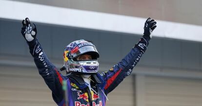 Vettel celebra su triunfo.