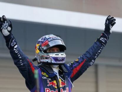 Vettel celebra su triunfo.