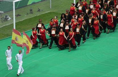 Ceremonia de inauguración de la Copa Confederaciones 2013 en el estadio Nacional de Brasilia.