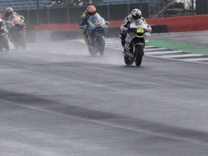 Bautista, Rins, Espargaró y Abraham, este sábado en Silverstone. 