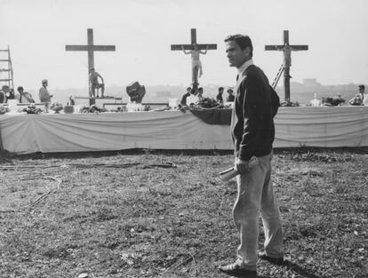 Pier Paolo Pasolini, durante el rodaje de 'La Ricotta', en marzo de 1963.