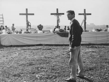 Pier Paolo Pasolini, durante el rodaje de 'La Ricotta', en marzo de 1963.