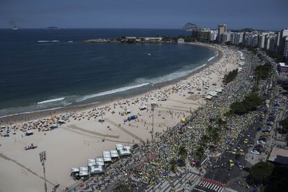 Protesto em Copacabana.