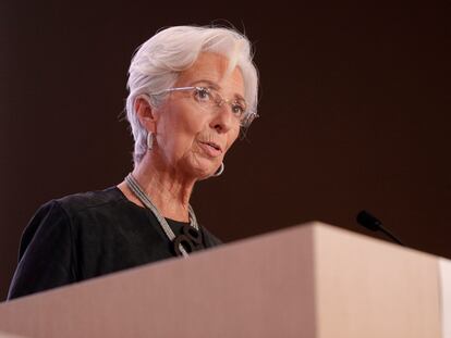 Christine Lagarde, presidenta del BCE, en el Congreso de las Regiones de Saint-Ouen, Francia, el pasado 19 de octubre.