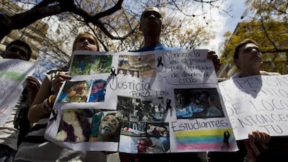 Manifestaciones em Caracas pela morte do jovem de 14 anos.