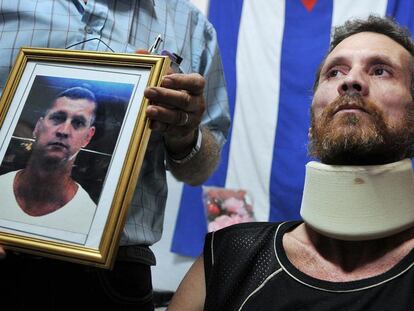 Ariel Sigler Amaya, tras ser excarcelado ayer en Cuba.