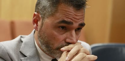 Alejandro de Pedro, conseguidor de la trama Púnica comparece ante la comisión anticorrupción de la Asamblea de Madrid.