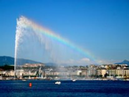 El Jet D&#039;Eau, en el lago Lem&aacute;n de Ginebra